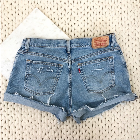 Levi's Pants - Levi’s High Waisted Distressed Denim Jean Shorts